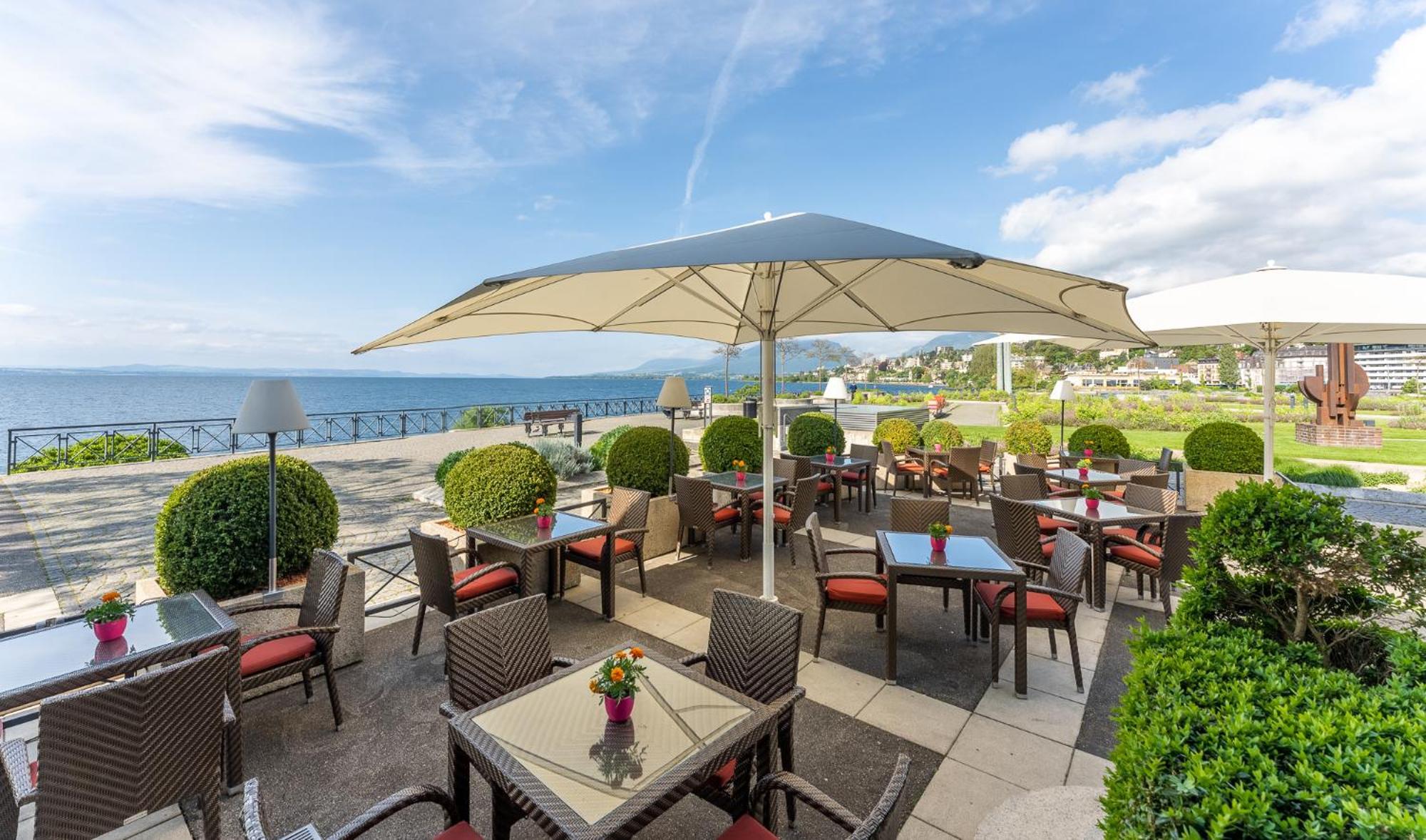 Beau Rivage Hotel Neuchâtel Dış mekan fotoğraf The Terrace at the Hotel